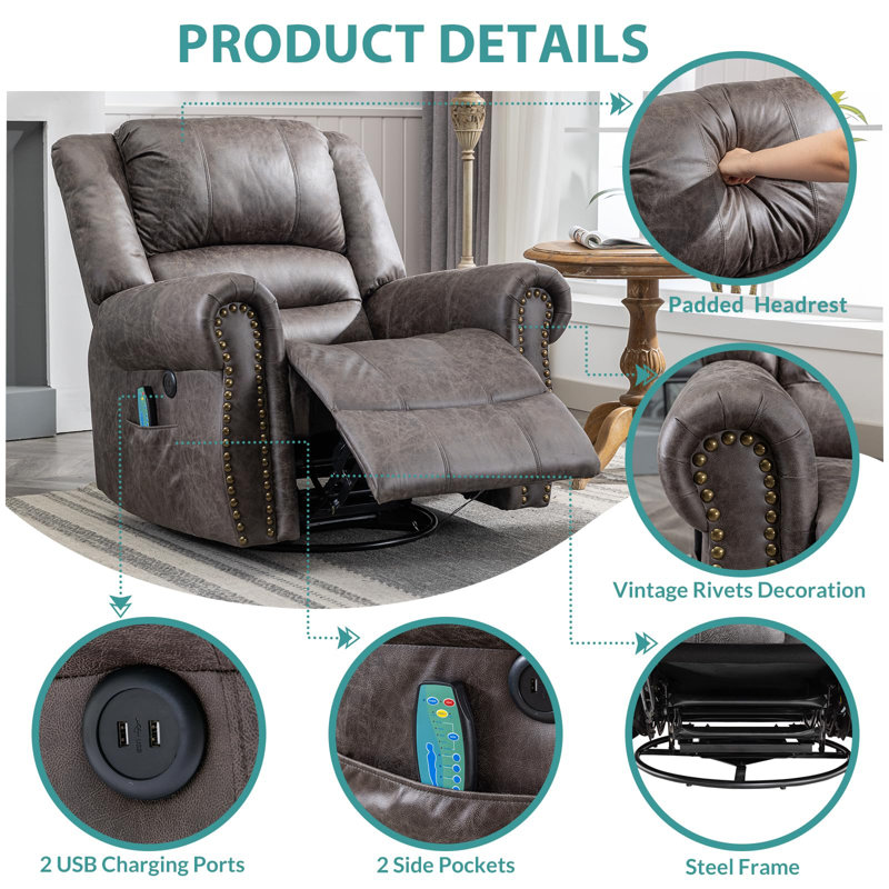 Ramas Upholstered Recliner, Grey