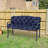 Comfy Dark Blue Swing Bench Cushions, 3 - Pleasant Feel Outdoor 3 Bench, Chair And /Couch Seat Blue, Overstuffed, , With & Tie-