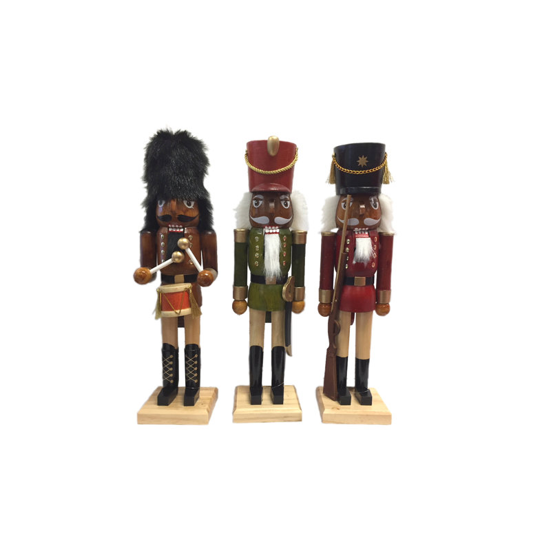 Ensemble de casse-noisettes en bois naturel 3 pièces africain american