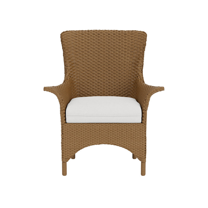 Mandalay Outdoor Dining Armchair, Friendly Flax, Hickory