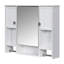 Armoire de rangement murale moderne 35 po x 28 po, armoire de salle de bain murale avec miroir, armoire à pharmacie avec barre à serviettes-1222742322