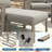 Set Of 2,  22” All-Weather Metal Patio Ottomans Thick Beige Cushions & Khaki Frame-368018561