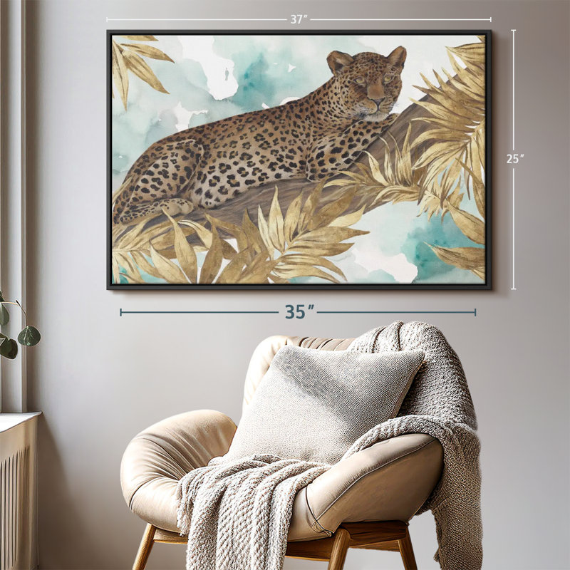 " Golden Leopard Wall Art ", 25" H x 37" W