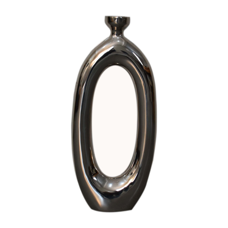 Round Vase In Nickle Finish