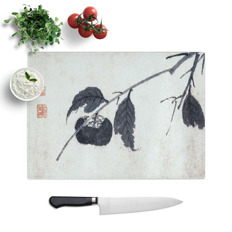 Tempered Glass The Fruit Tree by Shen Zhou Chopping Board, 28.5 cm W x 20 cm L