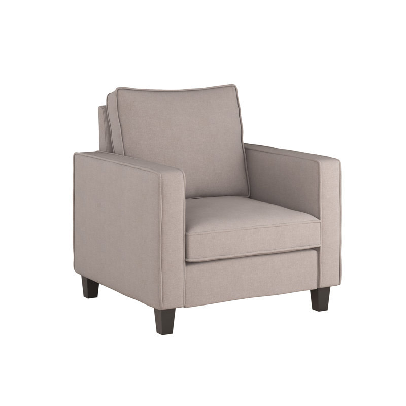 Upholstered Armchair, Taupe Polyester
