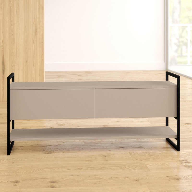 Aird TV Stand for TVs up to 58" - Modern Industrial Design with Ample Storage, Light Mocha
