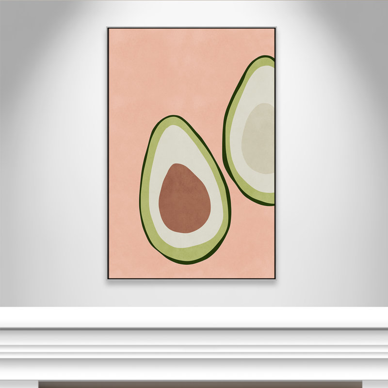 Avocat tranché - reproduction d'art, H 61,5 po x l 41,5 po x P 2 po, Toile avec cadre argenté, Toile