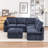 Wilroy 6-Piece Modular Corner Sectional With Storage Ottoman-1070379840