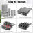 4 Pcs Cup And Mug Storage Box Stemware Storage Cases Containers Holds 12 Coffee Mug And Tea Cup,Grey