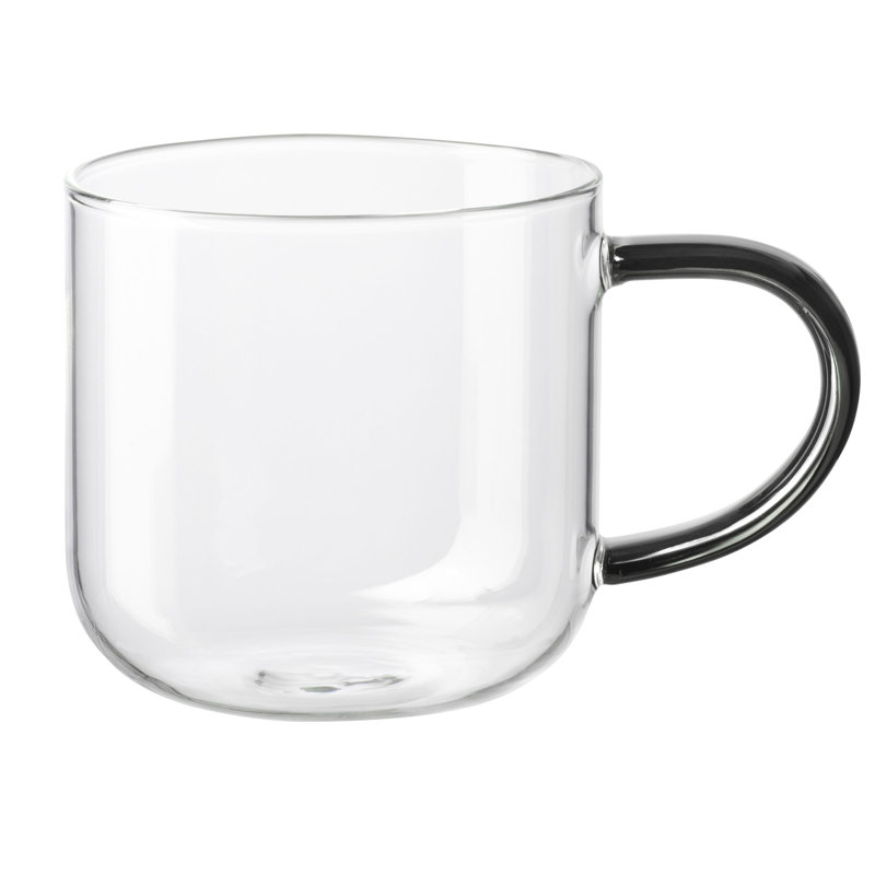 Coppa mug with handle, Grey glossy finish
