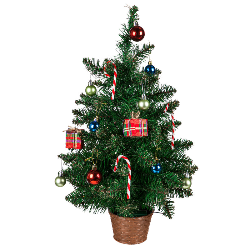 Arbre de Noël réaliste pin vert 2 'H 2' avec 36 lumières DEL
