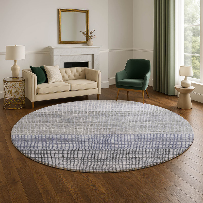Premium Machine Washable Monnier AMF1831 Geometric Rug, Round 8'