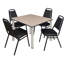 Plateau de table Kee Square, 4 chaises empilables-472020735-472020678-472020677