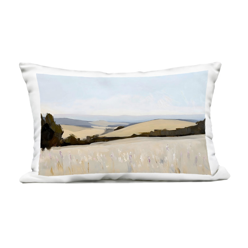 Coussin extérieur Rolling White Fields, par Franklyn Gregory