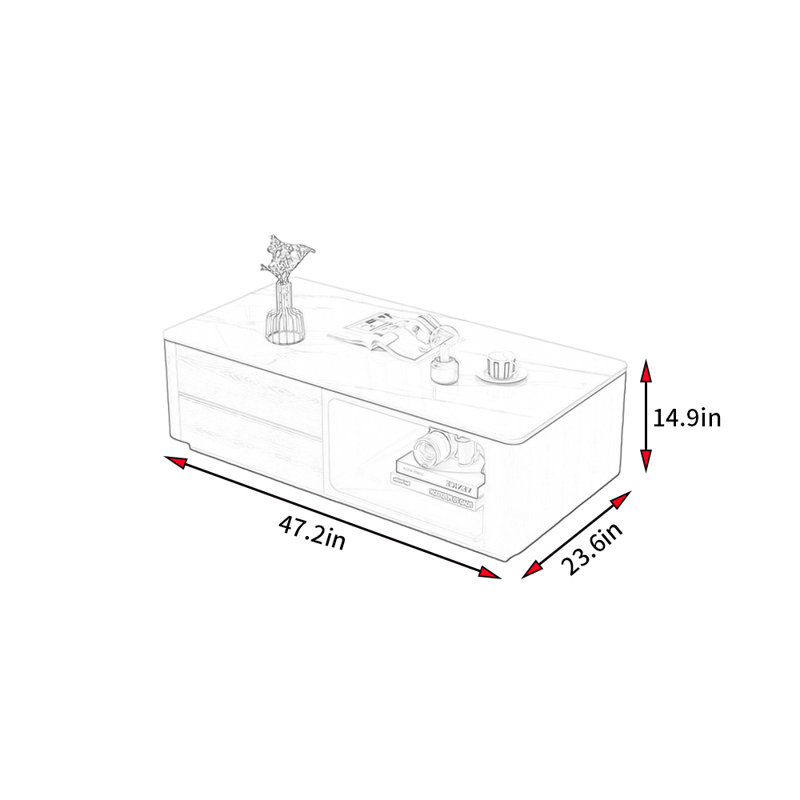 Table basse de style rétro américain, Blanc