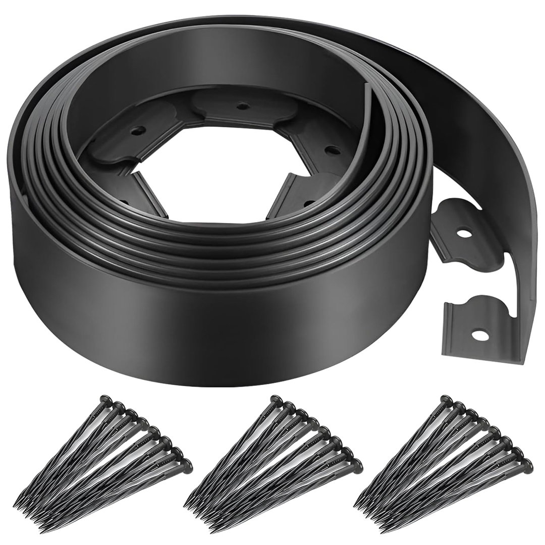 10cm H x 1000cm W Polyethylene Plastic Lawn Edging