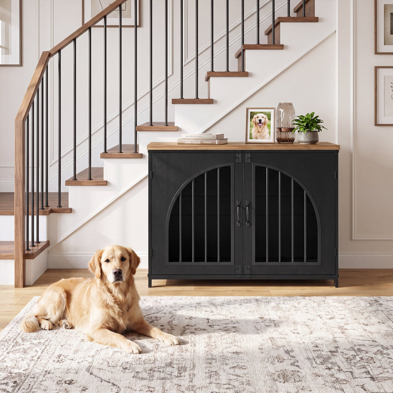 Meuble de cage pour chien, chenil d'intérieur pour chien avec serrure et porte arquée 42,5 po, 29.5" H x  42.5" W x  25.6" D