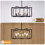  Lustre géométrique 8 lumières carré / rectangulaire de 27 po de style bougie noir pour salle à manger, cuisine ou couloir-459672768-458300949