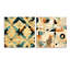 Corbell - Ensemble de 2 verres muraux abstraits géométriques en acrylique-103932472