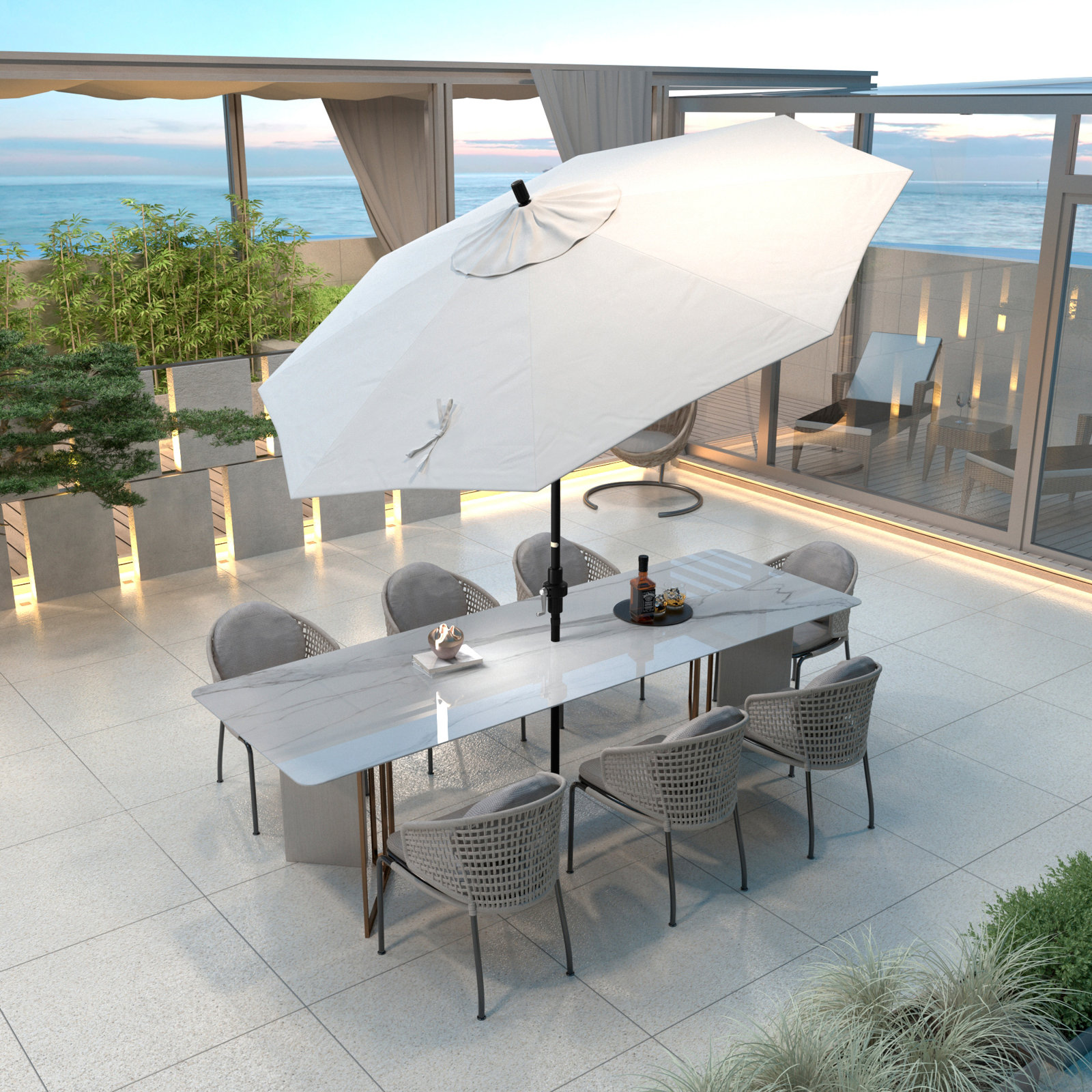 Timeout 9' Umbrella, White - Olefin