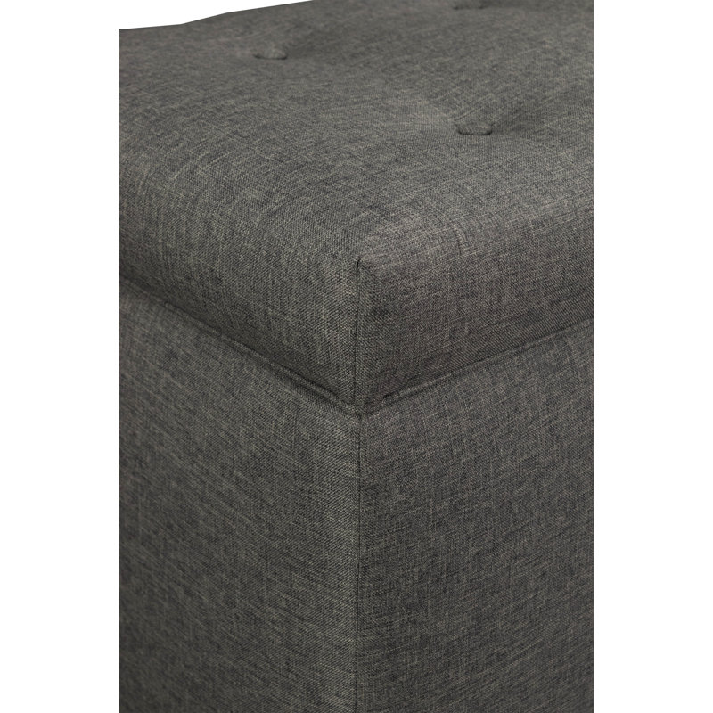 Ayleen Upholstered Storage Bench, Dark Grey