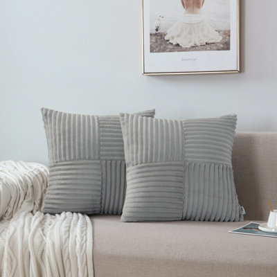 Housse de coussin carré en velours côtelé