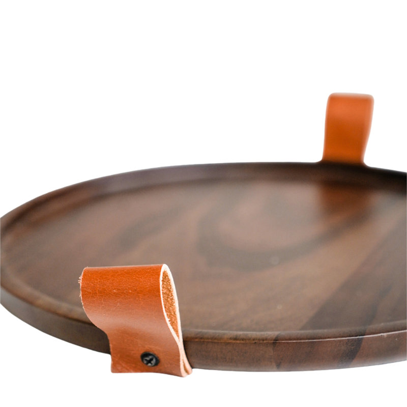 Harvey Walnut Wooden Candle Plate D28cm
