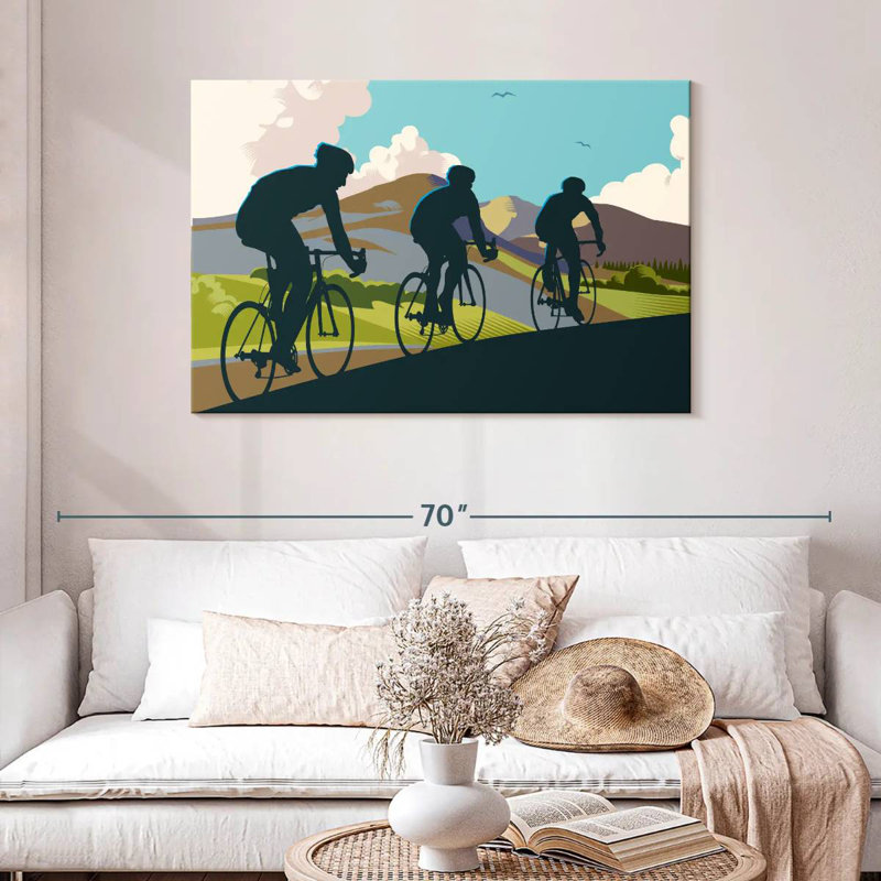 Sireci Three Cyclists, 30" H x 45" W