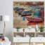 Bateaux et océan - art mural rond en métal paysage marin-35123879-35123884