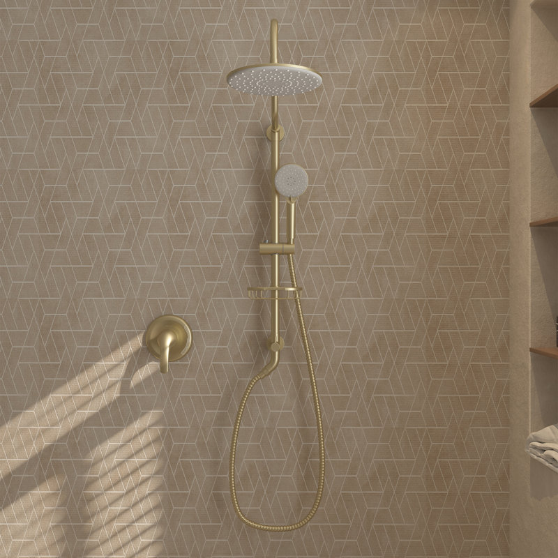 Diverter All-In-One Kit with Rough in-Valve, Brushed Gold