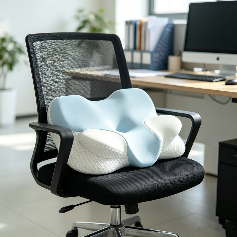 Oreiller en mousse à mémoire de forme en forme de papillon, oreiller ergonomique pour lit de soutien avec housse respirante en soie glacée, oreiller en mousse à rebond élevé pour les personnes qui dorment sur le côté, le dos et le ventre, taille 23,6 po x 15,4 po x 5 po