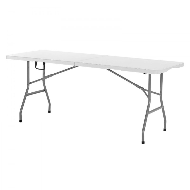Table pliante en plastique 6 pi, Blanc, H 28,7 po x l 72 po x P 37,6 po