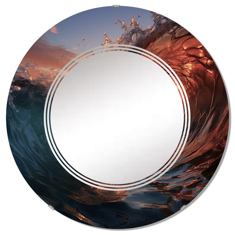 Edirne - Miroir mural Coastal Waves, 32 po x 32 po