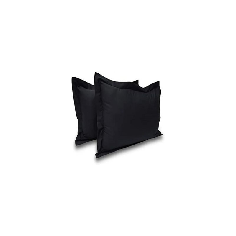 400TC Sateen Solid Cotton Pillow Sham, Black