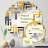 Yellow And Grey Geometric Blocks Harmony - Square Wall Mirror-101222081
