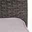 Chaise d'extérieur empilable en rotin PE avec structure en fer et coussins (ensemble de 4), osier gris