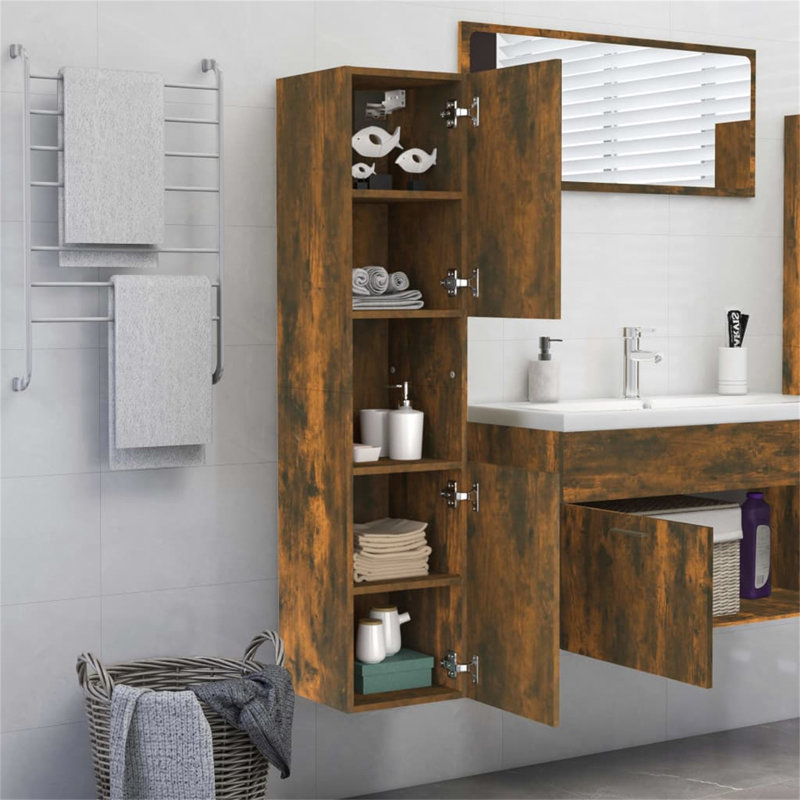 Saegertown Bathroom Cabinet, Dark Brown