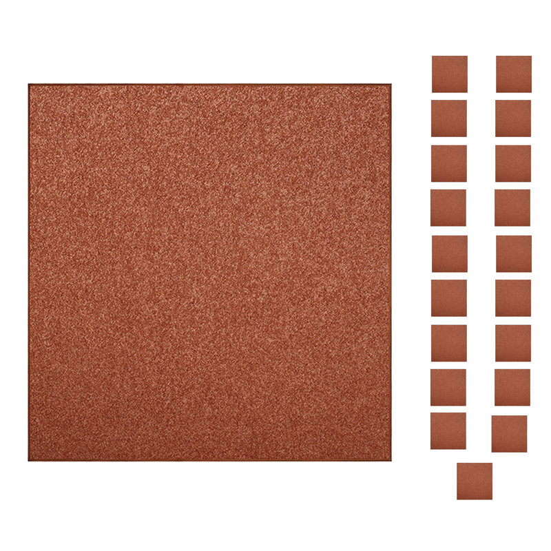 Ensemble de tapis intérieur / extérieur en polyester touffeté à la machine de couleur unie rouge Frieder, Carré 3 pi