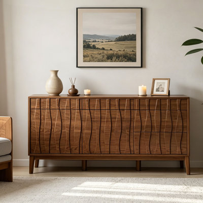 Multi-functional storage solid wood sideboard