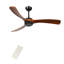 Ventilateur de plafond en bois sans lumière avec télécommande, ventilateur de plafond à profil bas sans lumière, moteur à courant continu réversible silencieux avec minuterie
