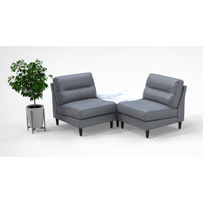 Ensemble de chaises de salle d'attente pour 2 personnes avec tables de chargement 2 pièces 100% cuir véritable 4 pièces