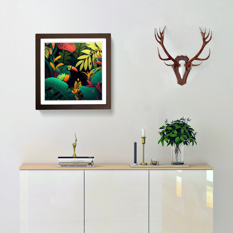 Jungle Graphic Art - Framed Print, Walnut