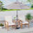 Acacia Wood Loveseat With Table, 3 Pieces Patio Furniture Set, Outdoor Patio Loveseat With Coffee Table, Wood 2-seat Conversation Set For Garden, Backyard, Balcony