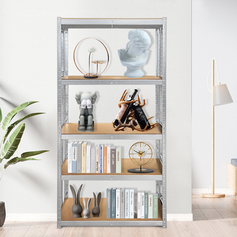 Mintun Metal Height -Adjustable Shelving Unit, 150cm H x 70cm W x 30cm D, Galvanised