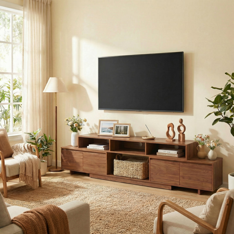 Meuble télé moderne avec rangement pour téléviseur de 100 po ou moins Modern