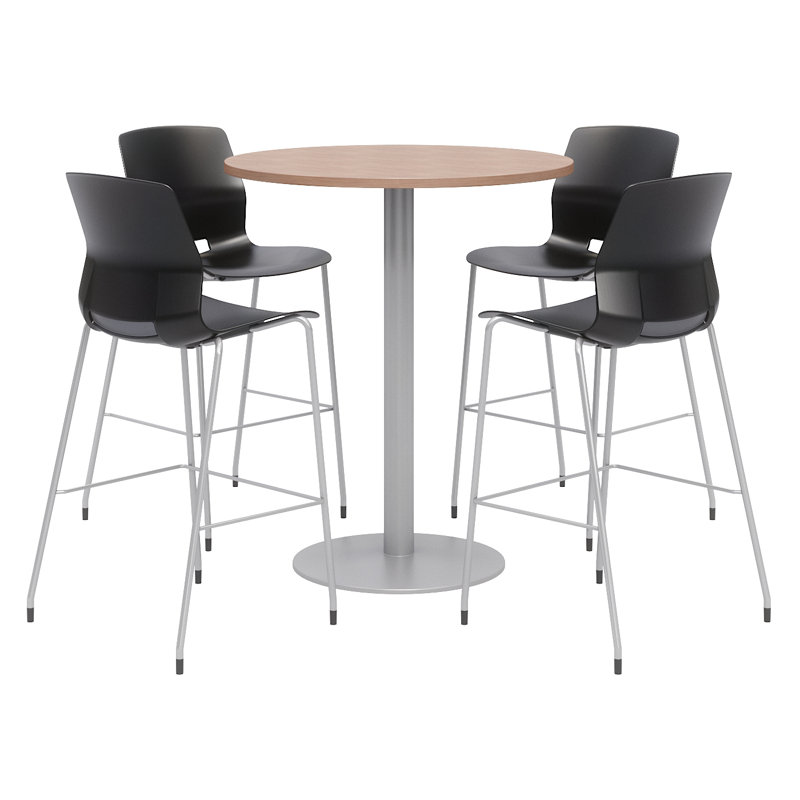 Ensemble de table de salle à manger et de chaises 42 "L, Noir, noir, noir, noir, H 41 po x L 36 po x P 36 po, Rivière cerise