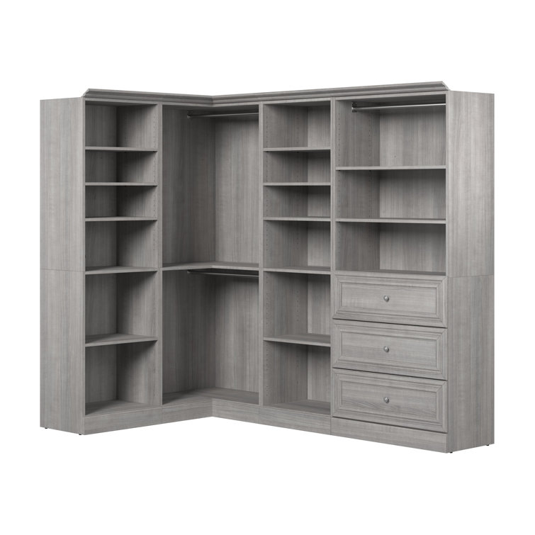 72W Closet Organizer with Drawers in Linen White Oak by Bestar