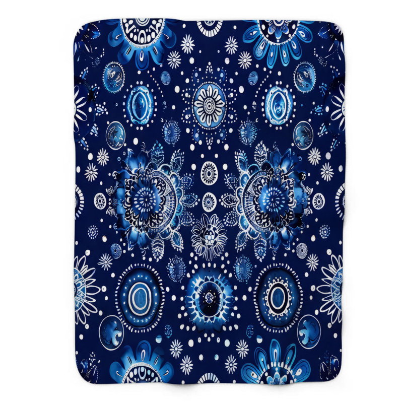 Boho Nature - Couverture sherpa de qualité supérieure 1 pièce, Lit simple