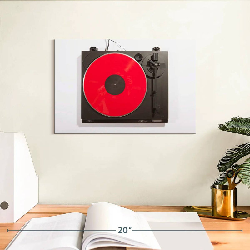 Tourne-disque rouge vif Abarca, H 8 po x l 12 po
